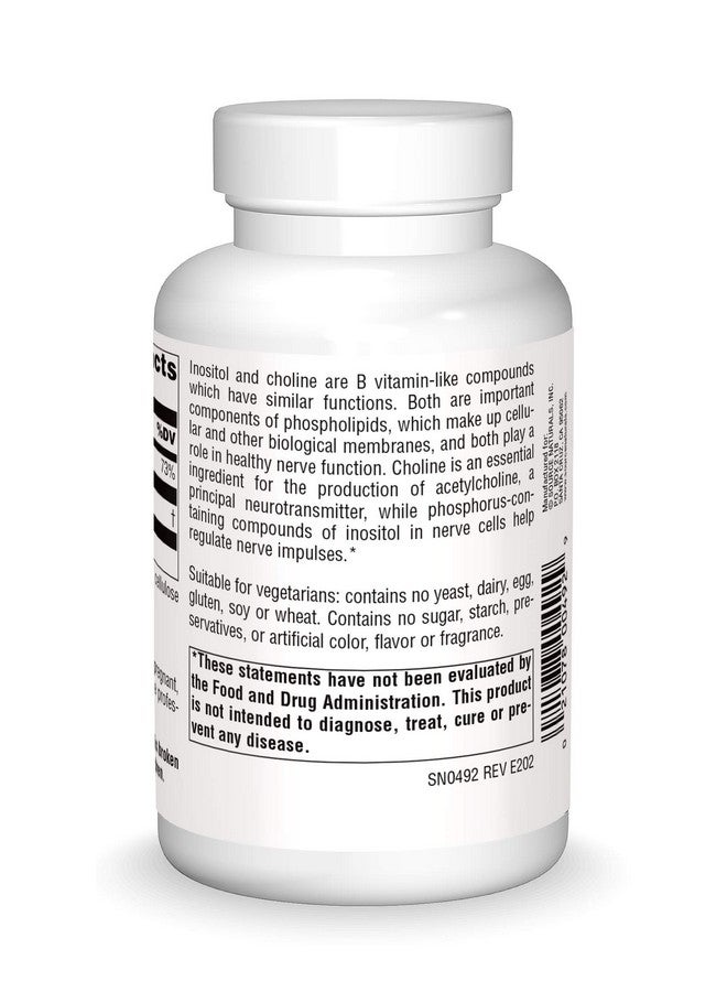 Source Naturals Inositol & Choline 800 mg Supports Healthy Nerve Function - 100 Tablets - Image 2
