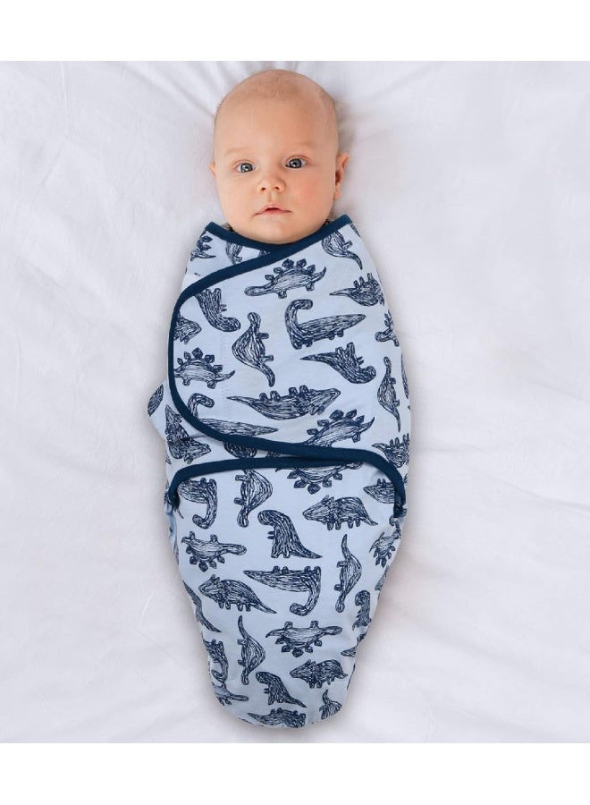 The Peanut Shell The Peanutshell Baby Swaddle Blankets for Boys or Girls, Blue Dinosaur & Stars, 3 Pack Wrap Set, 2 Sizes (Small/Medium) - Image 5