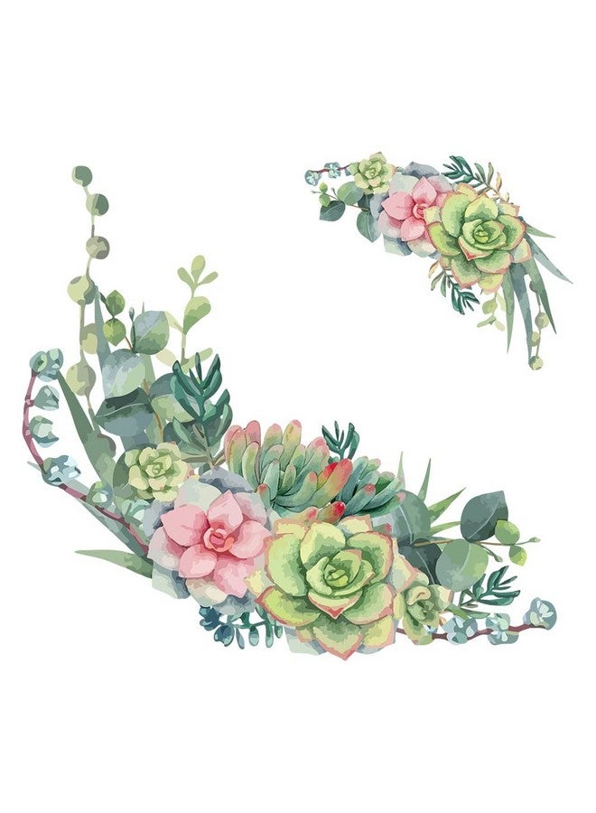 SUPERDANT Succulents Green Plants Stickers Flowers Wall Decal Wall Decor Removable Art Vinyl Door Decal Wallpaper For Bedroom Living Room Home Decorations - Image 1