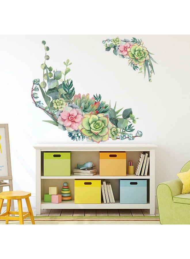 SUPERDANT Succulents Green Plants Stickers Flowers Wall Decal Wall Decor Removable Art Vinyl Door Decal Wallpaper For Bedroom Living Room Home Decorations - Image 3