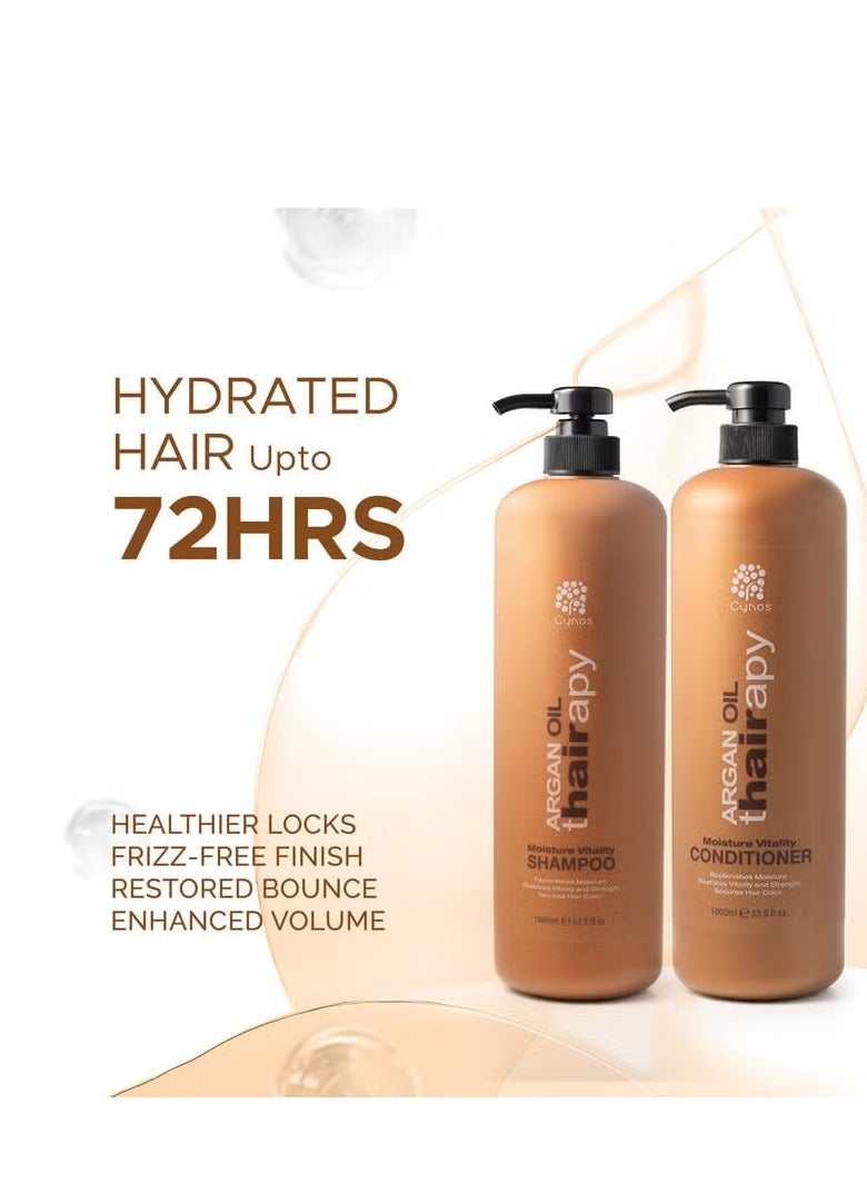 CYNOS شامبو وبلسم زيت الأركان المغربي من سينوس 500 مل مجموعة من 2 تركيبة مرطبة للغاية للرجال والنساء لجميع أنواع الشعر - Image 2