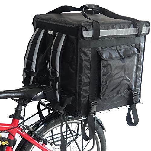 Packir PK-92V: Large Rigid Heavy Duty Food Delivery Box for Motorcycle, Insulated Pizza Delivery Bag for Bicycle/Scooter, Top Loading, 18" x 18" x 18", Collapsible, Waterproof - Image 1