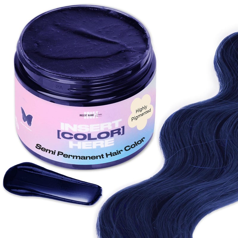 INH Semi Permanent Hair Color | Color Depositing Conditioner | Dark Blue Hair Dye | No Bleach No Peroxide Temporary Royal Sapphire Tint for Women, Men | Vegan, Sulfate & Ammonia Free, Ready to Use 6oz - Image 1