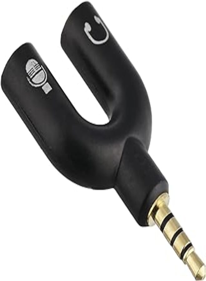 NuSense NuSense U Shape Headphone Microphone Audio Y Splitter (3.5mm) 