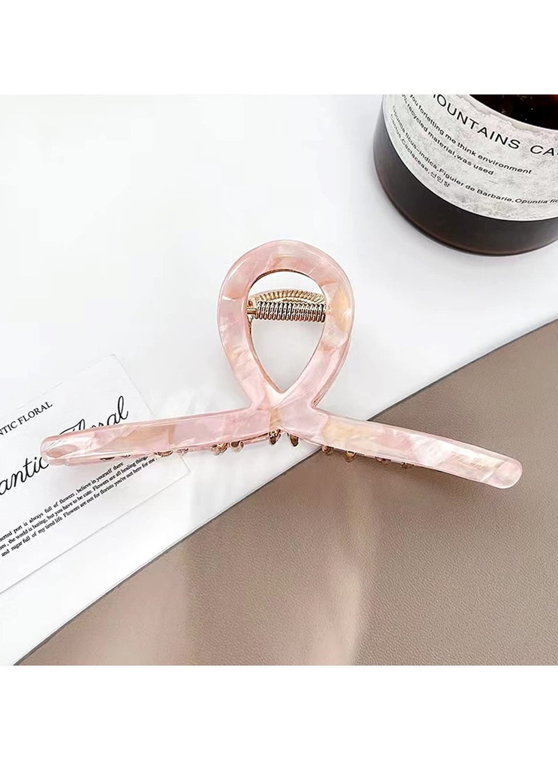 Goolsky Big Hair Claw Clips Butterfly Barrettes Claw Clips for Women Lattice Design Acetate Claw Clips Metal Hair Clip for Girls Large Hair Accessories for Long Thick Hair (Pink) - Image 5