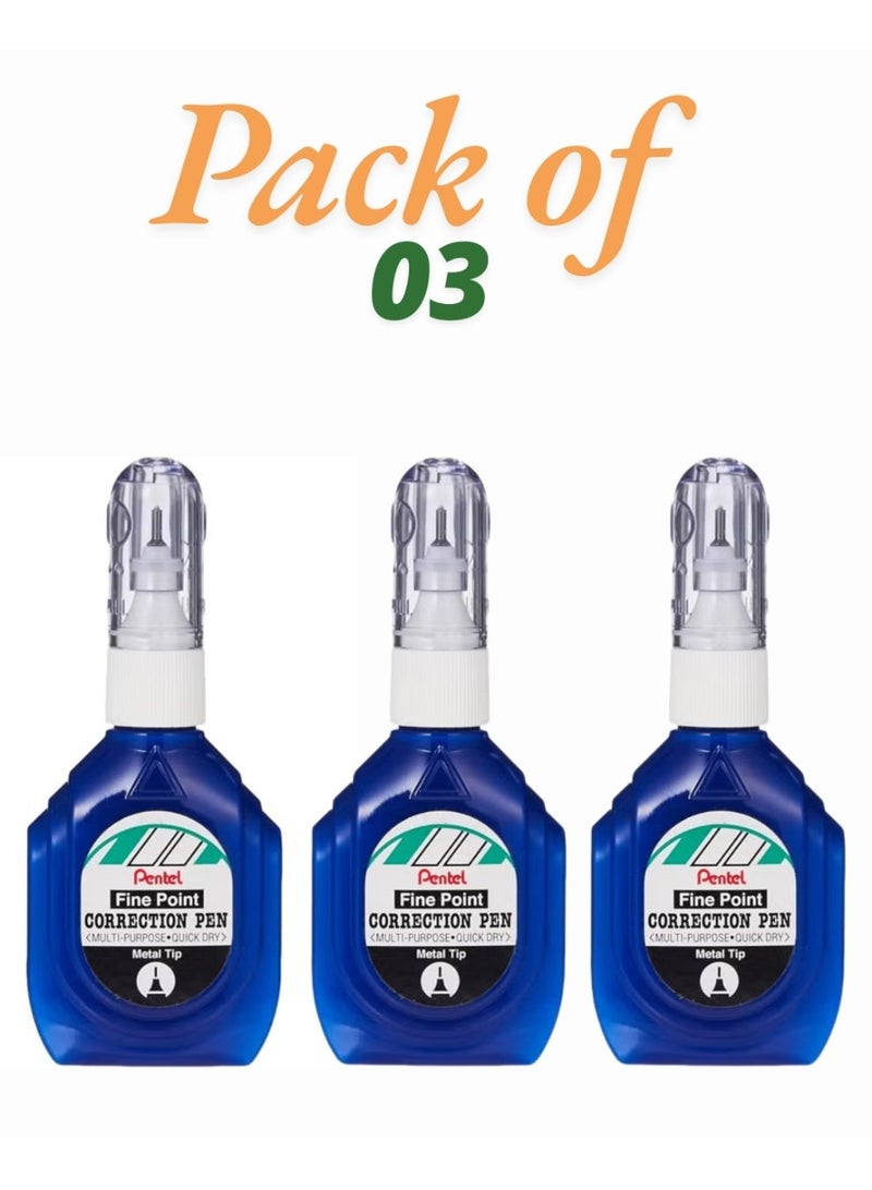 Pentel Correction Pen Bottle 18 ml [ZL1S6] - 03 pcs - Image 1