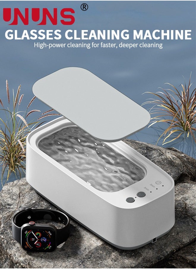 UNUNS Ultrasonic Cleaner,Jewelry Cleaning Machine,48KHz Glasses Cleaner,Professional Ultrasonic Cleaner Machine For Jewelry Ring Eyeglasses Watches Dentures Coins Razors And Blade Razor,White  - Image 2