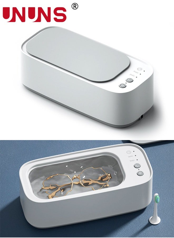 UNUNS Ultrasonic Cleaner,Jewelry Cleaning Machine,48KHz Glasses Cleaner,Professional Ultrasonic Cleaner Machine For Jewelry Ring Eyeglasses Watches Dentures Coins Razors And Blade Razor,White  - Image 1