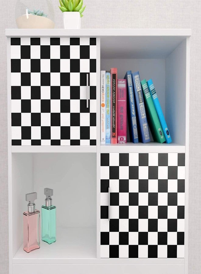 Decotalk Checkered Peel and Stick Wallpaper for Kitchen Backsplash Wall Paper Black and White Checkerboard Decor for Wall Cabinets Bathroom Removable Contact Paper Checkered Stick on Tile 120x12 Inch - Image 2