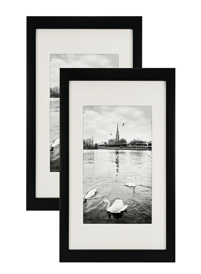 EasyGoods Wall Photo Frame Collage for Living Room - Set of 2, 8x10 Inch Black Picture Frames with Mat and Back Stand, Home & Wall Decoration - Image 1