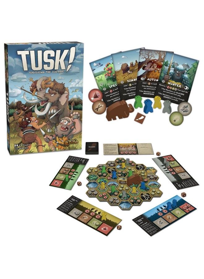 Gale Force Nine Gale Force 9 Tusk! Surviving The Ice Age Strategy Board Game Ages 10+ 3060 Min 24 Players - Image 4