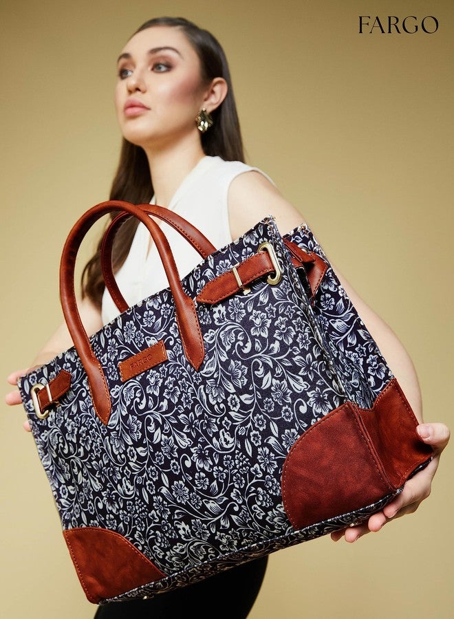 Fargo Canvas Laptop Handbag For Women - Stylish & Durable Tote Bag, Fits 15-Inch Laptop (Multicolor 1) - Image 2