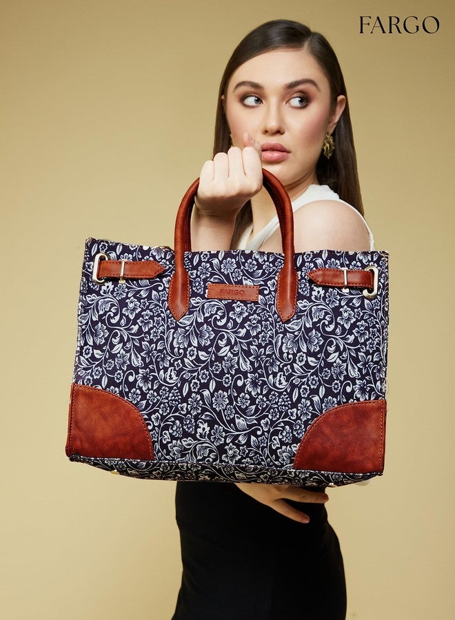 Fargo Canvas Laptop Handbag For Women - Stylish & Durable Tote Bag, Fits 15-Inch Laptop (Multicolor 1) - Image 3