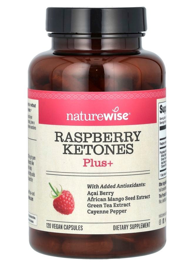 NatureWise Raspberry Ketones Plus+ 120 Vegan Capsules