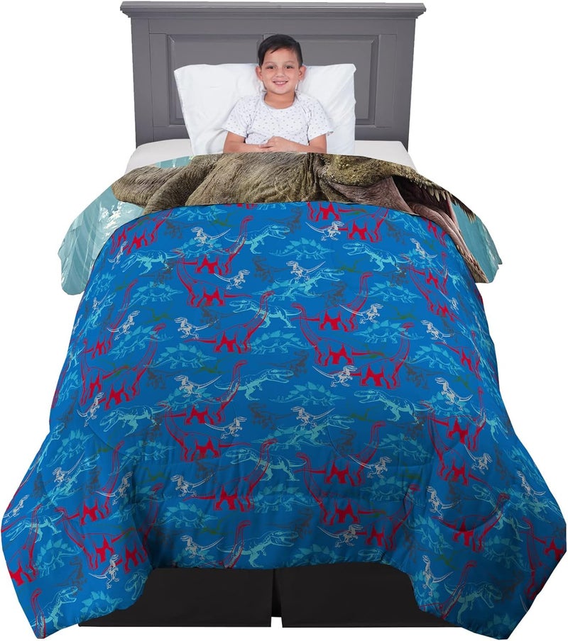 Franco Kids Bedding Super Soft Microfiber Reversible Comforter, Twin/Full, Jurassic World Dominion - Image 2
