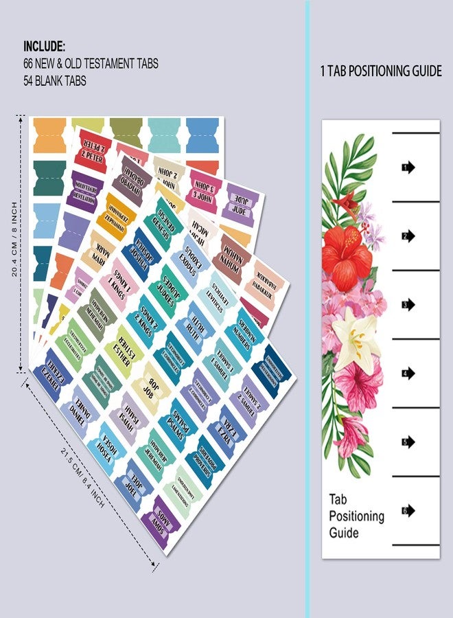 Cualfec Bible Index Tabs New & Old Testament Tabs Matte Laminated Floral Design, Bible Journaling Supplies - 122 Pcs (Solid Color) - Image 2