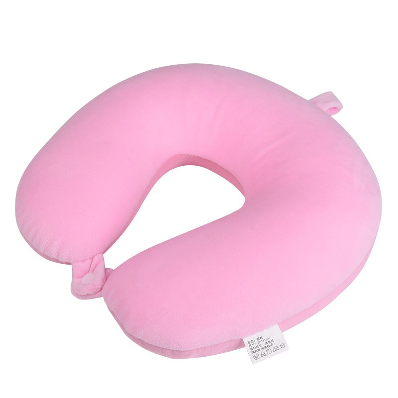 U-shaped pillow foam particle travel pillow digital printing aircraft neck pillow neck pillow health pillow custom LOGO MYK-110 Pink