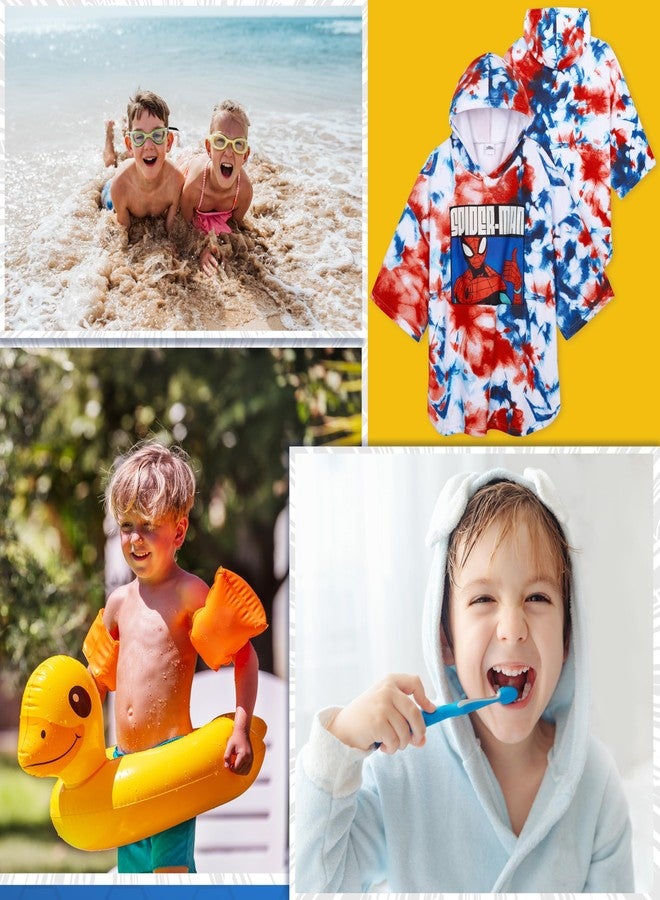 Marvel Hooded Towel for Kids, Absorbent Bath Towel with Hood for the Pool, Beach Vacation Essentials (Blue/Red, 10-13 Years) - Image 3