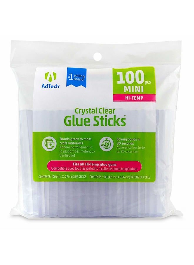 Adtech W229-34ZIP100 Mini Hot Glue Sticks, 1pack,100 pieces, Clear - Image 1