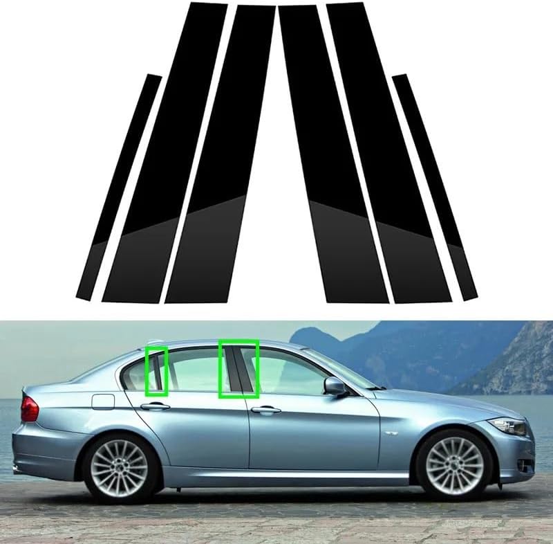 DEMULAX 6Pcs Glossy Black Window Pillar Posts for BMW 3-Series E90 - Image 5