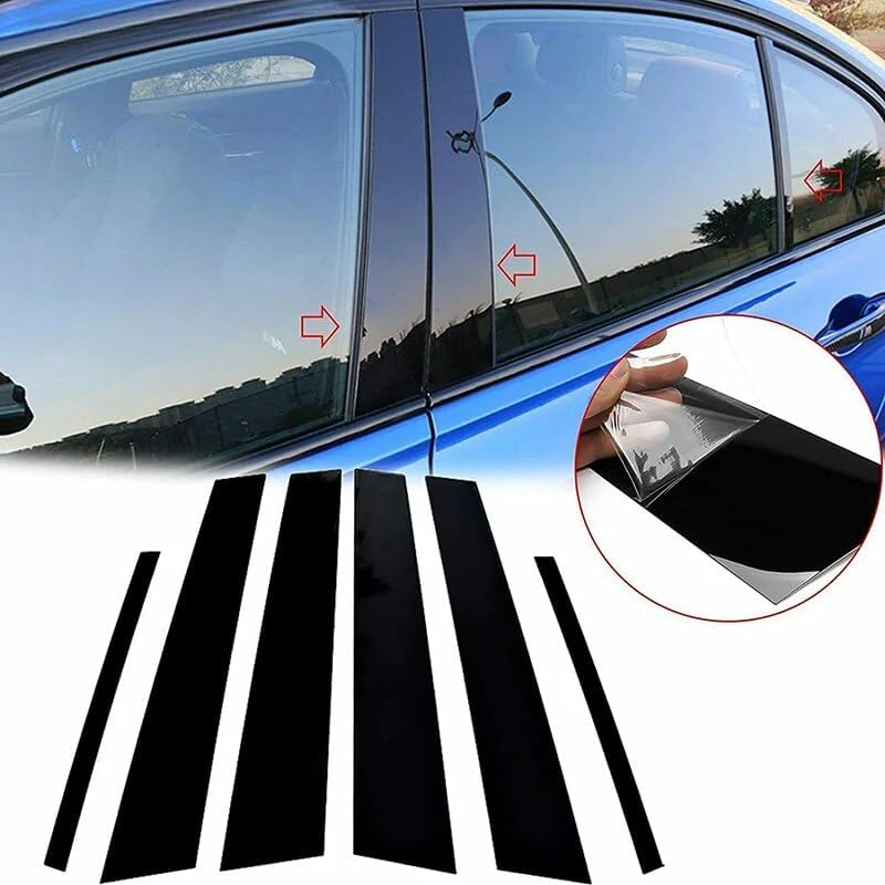 DEMULAX 6Pcs Glossy Black Window Pillar Posts for BMW 3-Series E90 - Image 4