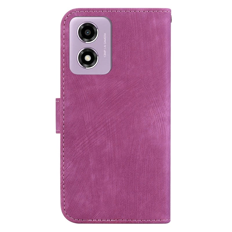 HuHa Protective Cover For Motorola Moto G04s / Moto E14 Little Tiger Embossed Leather Phone Case(Rose Red) - Image 3