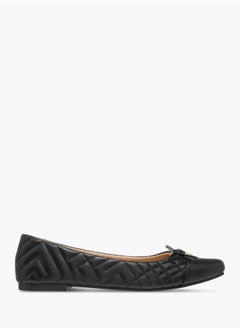 Flora Bella By Shoexpress Women Stitch Detail Slip-On Ballerina Shoes with Bow Detail  - Image 3