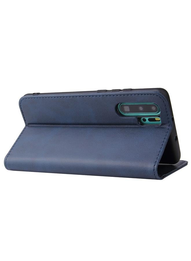 The Bros Phone Case For Huawei P30 Pro Calf Texture Magnetic Horizontal Flip Leather Phone Case with Holder & Card Slots & Wallet  - Image 4