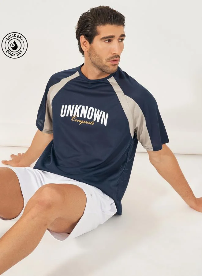 Styli Styli Contrast Panel Ultra Lightweight Athleisure T-Shirt