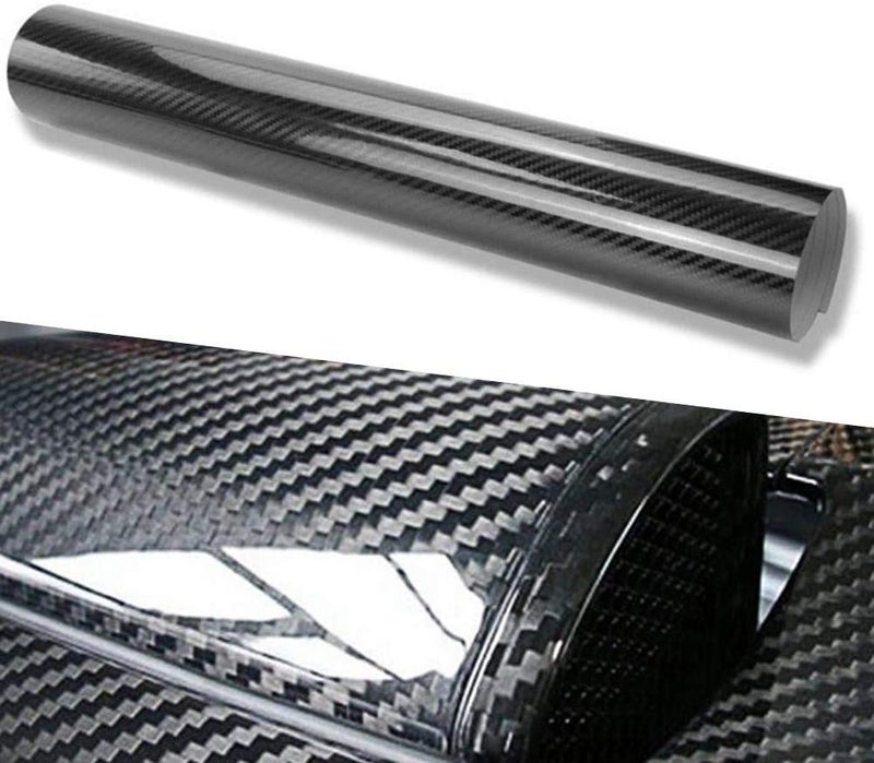 Raushik Car Vinyls, Car Wrap Sheet Vinyl roll Film Sticker (Carban Black 5d, 12x48 in) - Image 1