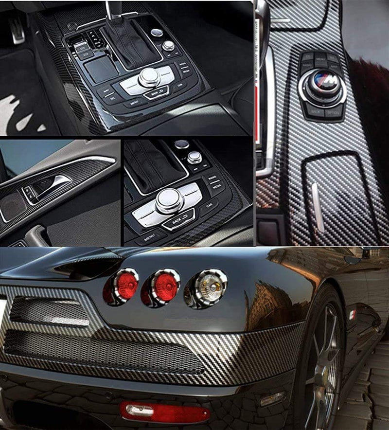 Raushik Car Vinyls, Car Wrap Sheet Vinyl roll Film Sticker (Carban Black 5d, 12x48 in) - Image 5