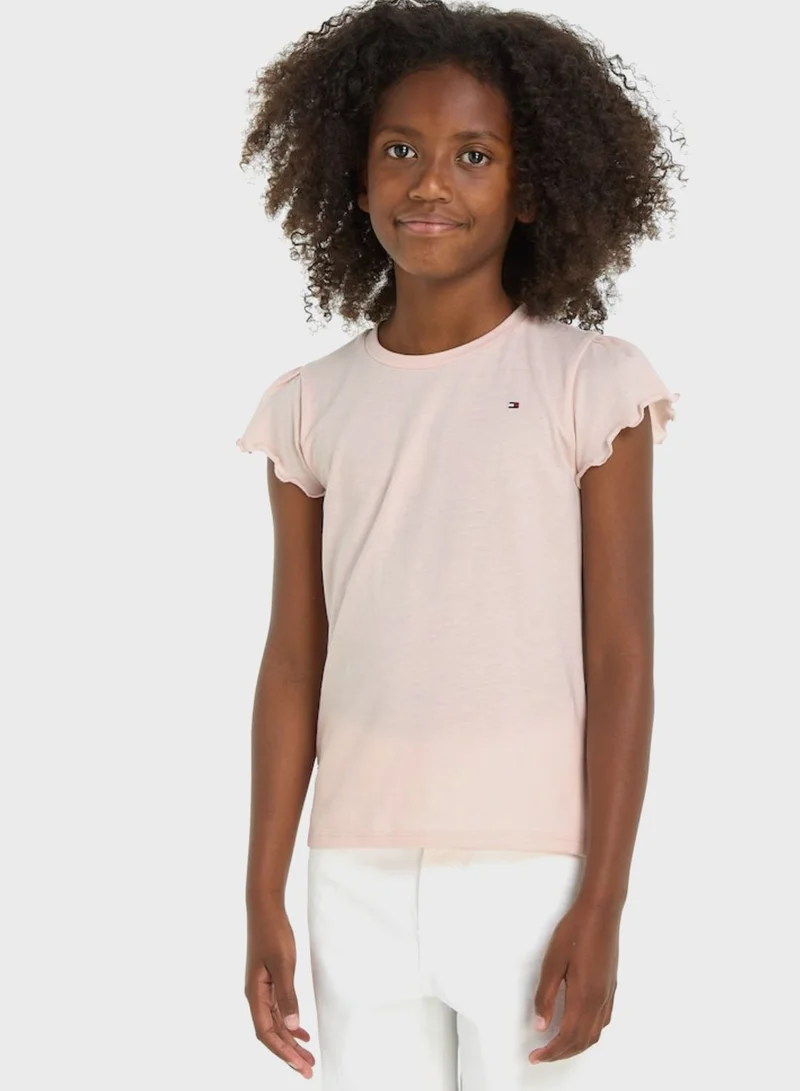 TOMMY HILFIGER Kids Ruffle Sleeve Top
