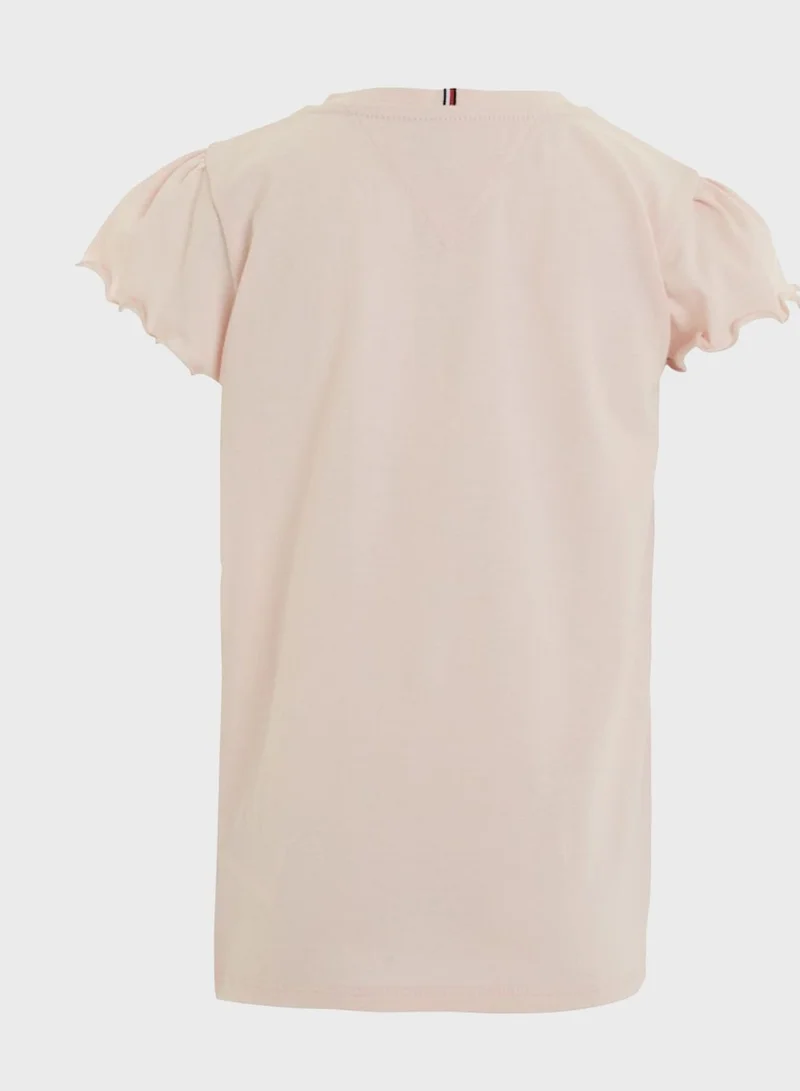 TOMMY HILFIGER Kids Ruffle Sleeve Top