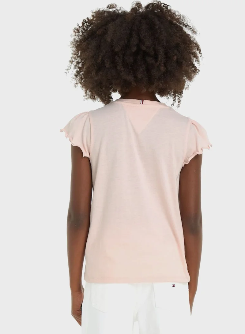 TOMMY HILFIGER Kids Ruffle Sleeve Top