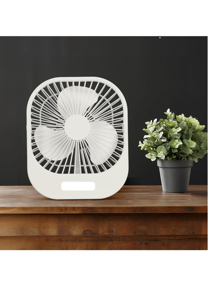 Toy Box Multifunctional Desktop Stand Fan Wireless Portable Mini  Rechargeable Fan with Super Large Wind Power, 3-Speed Setting, and LED Torch Light  - Image 1