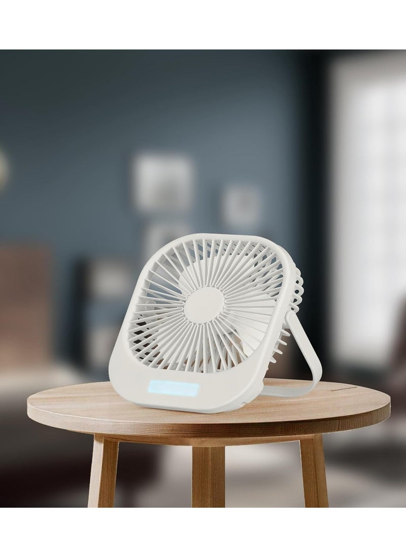 Toy Box Multifunctional Desktop Stand Fan Wireless Portable Mini  Rechargeable Fan with Super Large Wind Power, 3-Speed Setting, and LED Torch Light  - Image 5