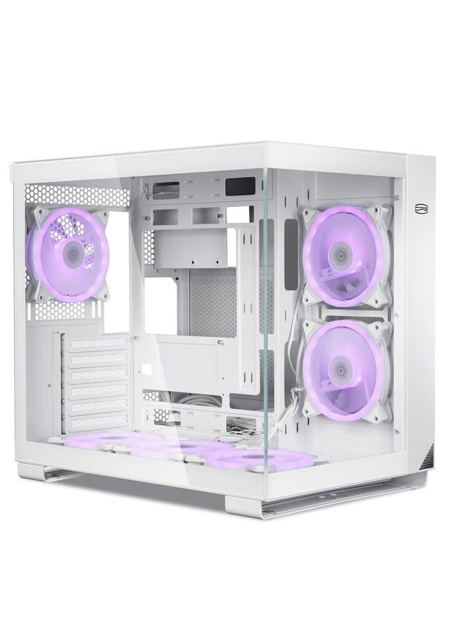 PCCOOLER PC Case Mid Tower Desktop Computer Gaming Superior Case for ATX/M-ATX/ITX with 6 ARGB Case Fans,Column-Free Design,360MM Radiator&400MM GPU Support,Easy Installation (C3T500 ARGB White) - Image 4