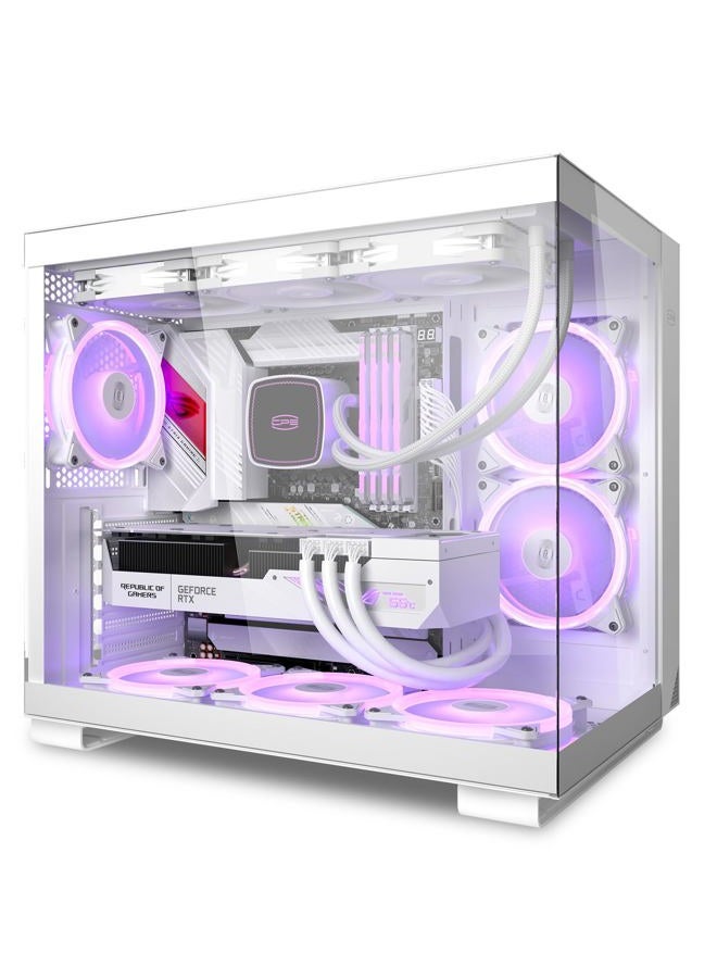 PCCOOLER PC Case Mid Tower Desktop Computer Gaming Superior Case for ATX/M-ATX/ITX with 6 ARGB Case Fans,Column-Free Design,360MM Radiator&400MM GPU Support,Easy Installation (C3T500 ARGB White) - Image 1
