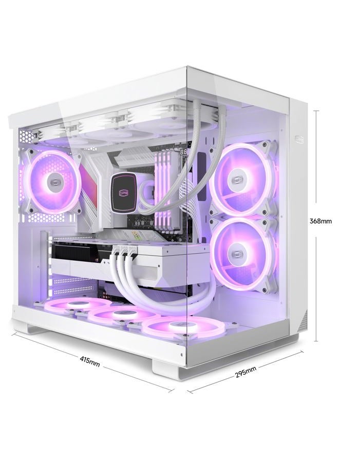 PCCOOLER PC Case Mid Tower Desktop Computer Gaming Superior Case for ATX/M-ATX/ITX with 6 ARGB Case Fans,Column-Free Design,360MM Radiator&400MM GPU Support,Easy Installation (C3T500 ARGB White) - Image 5