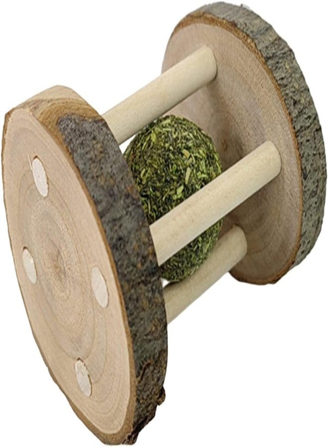 Jinshining Hamster Rabbit Chew Toy Natural Wooden Play Toy, Wood Teeth Grinding Toy with Bell for Parrot, Rabbit, Chinchilla, Guinea Pig, Hamster Small Animals Toys for Pet Supplies,Small Animal Toys - Image 1