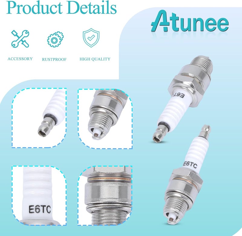 Atunee 2PCS Spark Plug for Coleman CT100U CC100X Mini Bike Dirt Pit Bike Replace for E5TC E6TC E6RC - Image 5