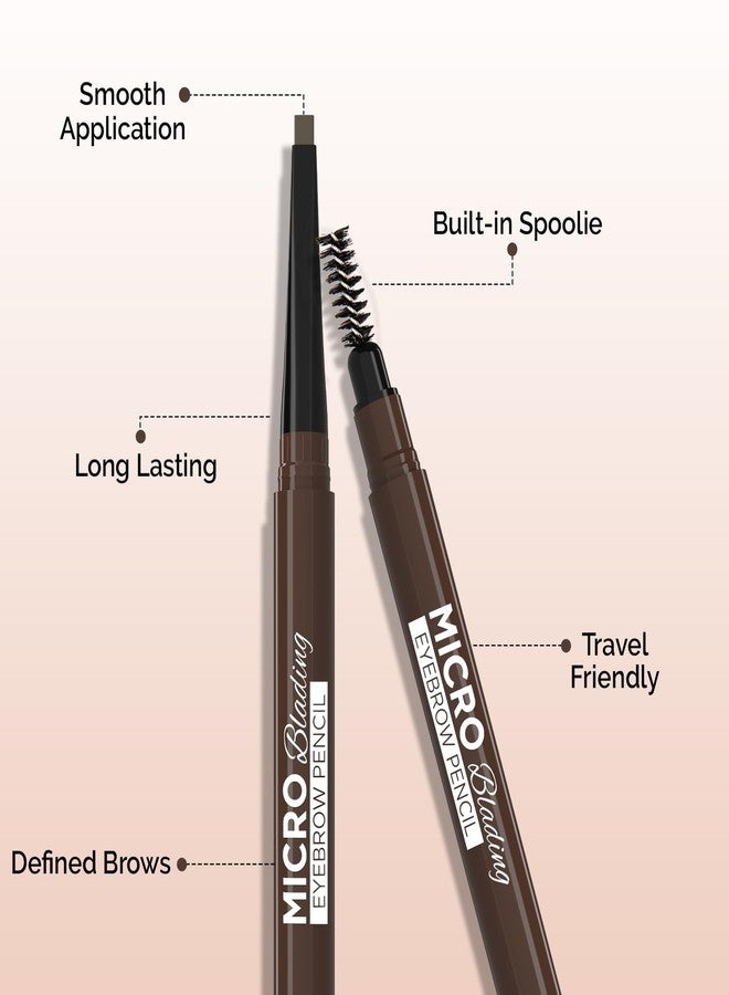 Glam 21 Glam21 Micro Blading Eyebrow Pencil | Brow Pencil With Spoolie | Long-lasting and Natural-looking Results | Define & Blend Brow Pencil | 0.3gm (Brown) - Image 2