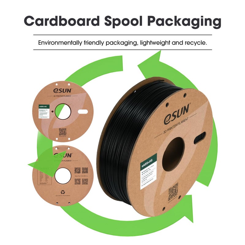 eSUN High Speed ABS+ Filament 1.75mm, Excellent Layer Adhesion 3D Printer Filament Speedy ABS Plus for Fast Printing, 1KG Spool (2.2 LBS) 3D Printing Filament for 3D Printers, Black - Image 5