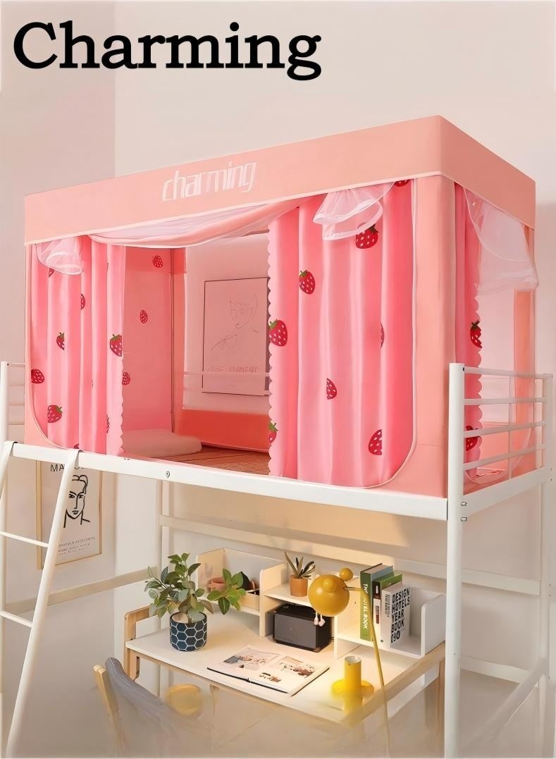 Charming Bed Canopy Tents Curtain Blackout Curtain Single Bed Tent Curtain Student Shading Cloth Bed Canopy Mosquito Net Student Sleep Privacy Protection - Image 1