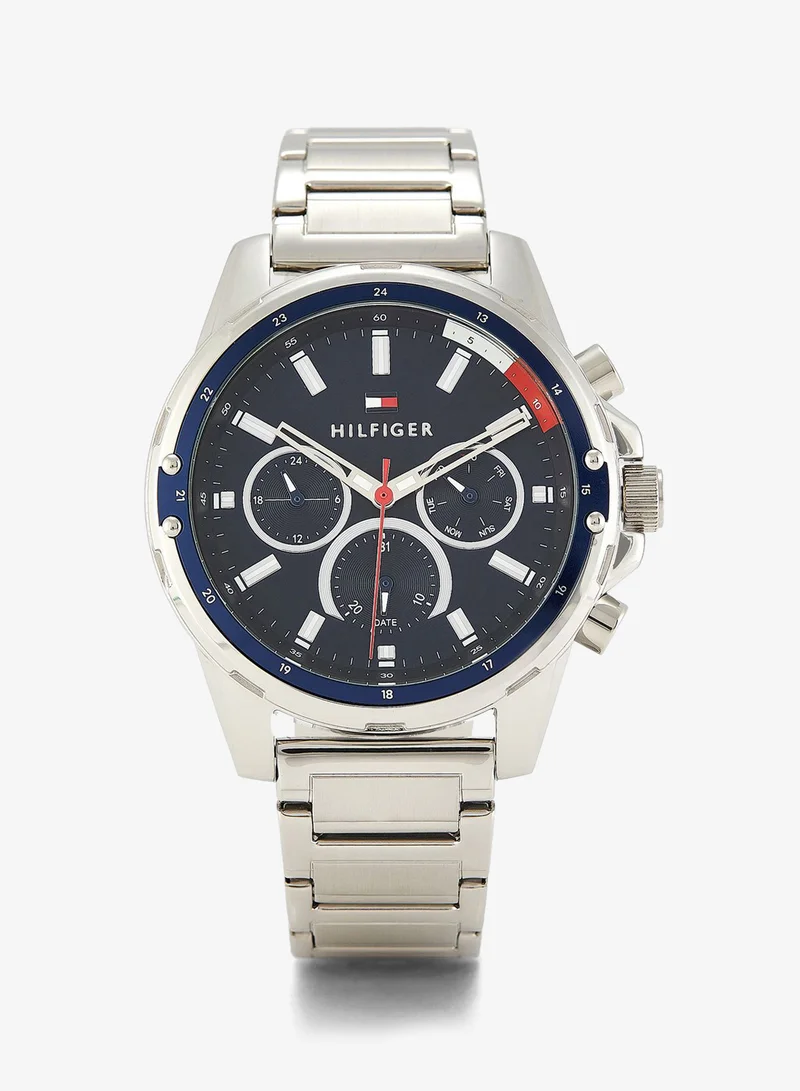Mens Analog Multifunction Quartz Watch With Silver Stainless Steel Bracelet - 1791788