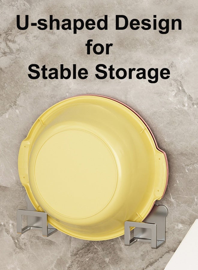 4 قطع من منظم حوض المطبخ المصنوع من الفولاذ المقاوم للصدأ، حامل إسفنج لاصق بدون حفر، خطاف تخزين مثبت على الحائط لأدوات غسل الأطباق والملحقات - Image 2