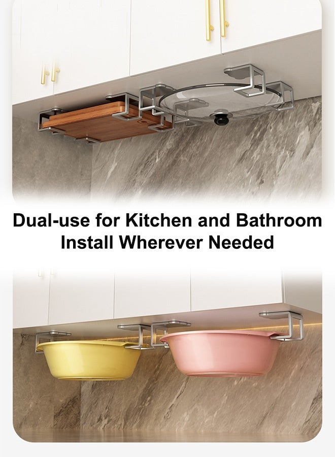 4 قطع من منظم حوض المطبخ المصنوع من الفولاذ المقاوم للصدأ، حامل إسفنج لاصق بدون حفر، خطاف تخزين مثبت على الحائط لأدوات غسل الأطباق والملحقات - Image 5