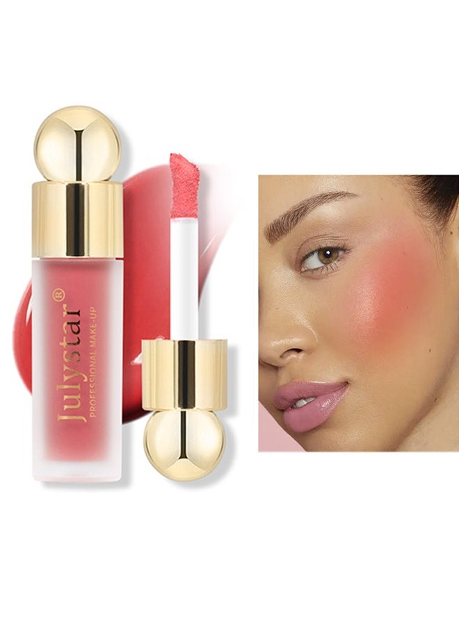 Julystar Velvet Liquid Blush - Velvet Cream Lightweight Natural Looking Waterproof Long Lasting Blush Makeup for Cheek Natural Looking Soft Cream Liquid Blush Stick (#02)  - Image 1