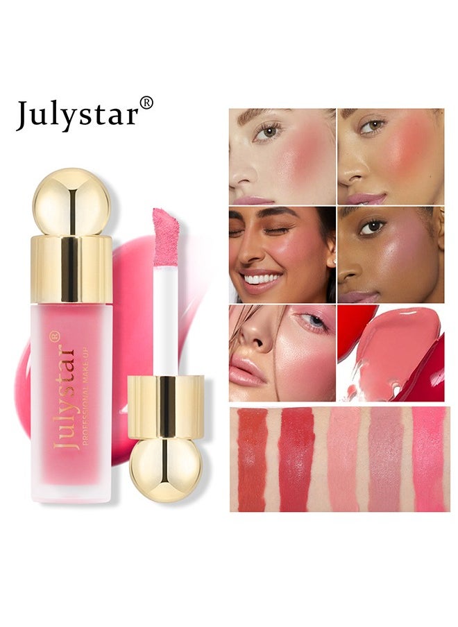 Julystar Velvet Liquid Blush - Velvet Cream Lightweight Natural Looking Waterproof Long Lasting Blush Makeup for Cheek Natural Looking Soft Cream Liquid Blush Stick (#02)  - Image 2