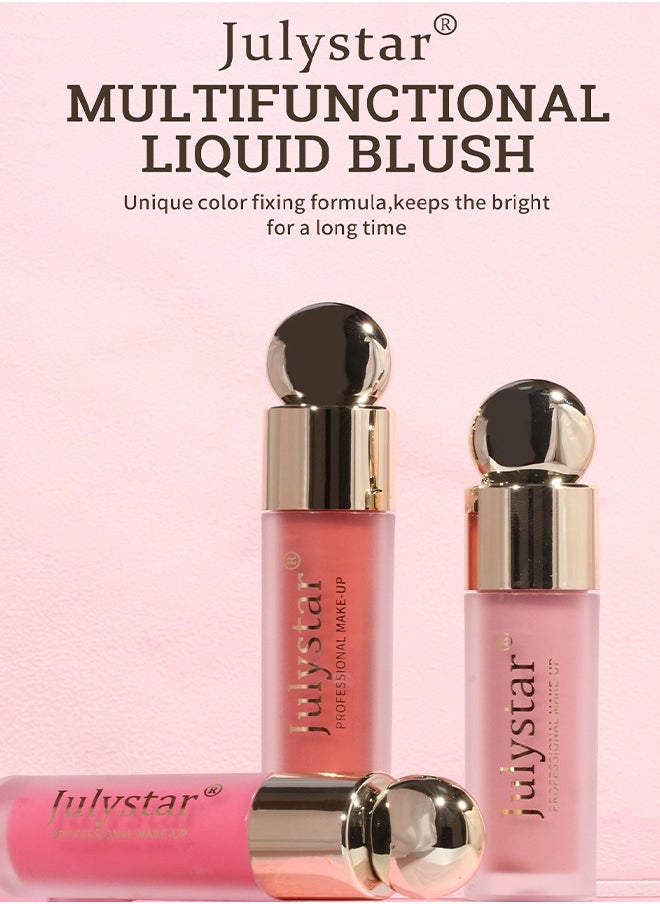 Julystar Velvet Liquid Blush - Velvet Cream Lightweight Natural Looking Waterproof Long Lasting Blush Makeup for Cheek Natural Looking Soft Cream Liquid Blush Stick (#02)  - Image 4